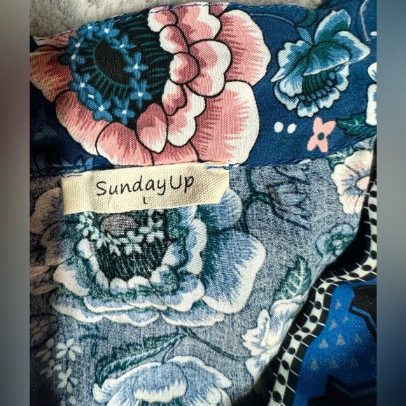 Sunday Blue and Pink Patterned Maxi Dress Size Large - Picture 12 of 15